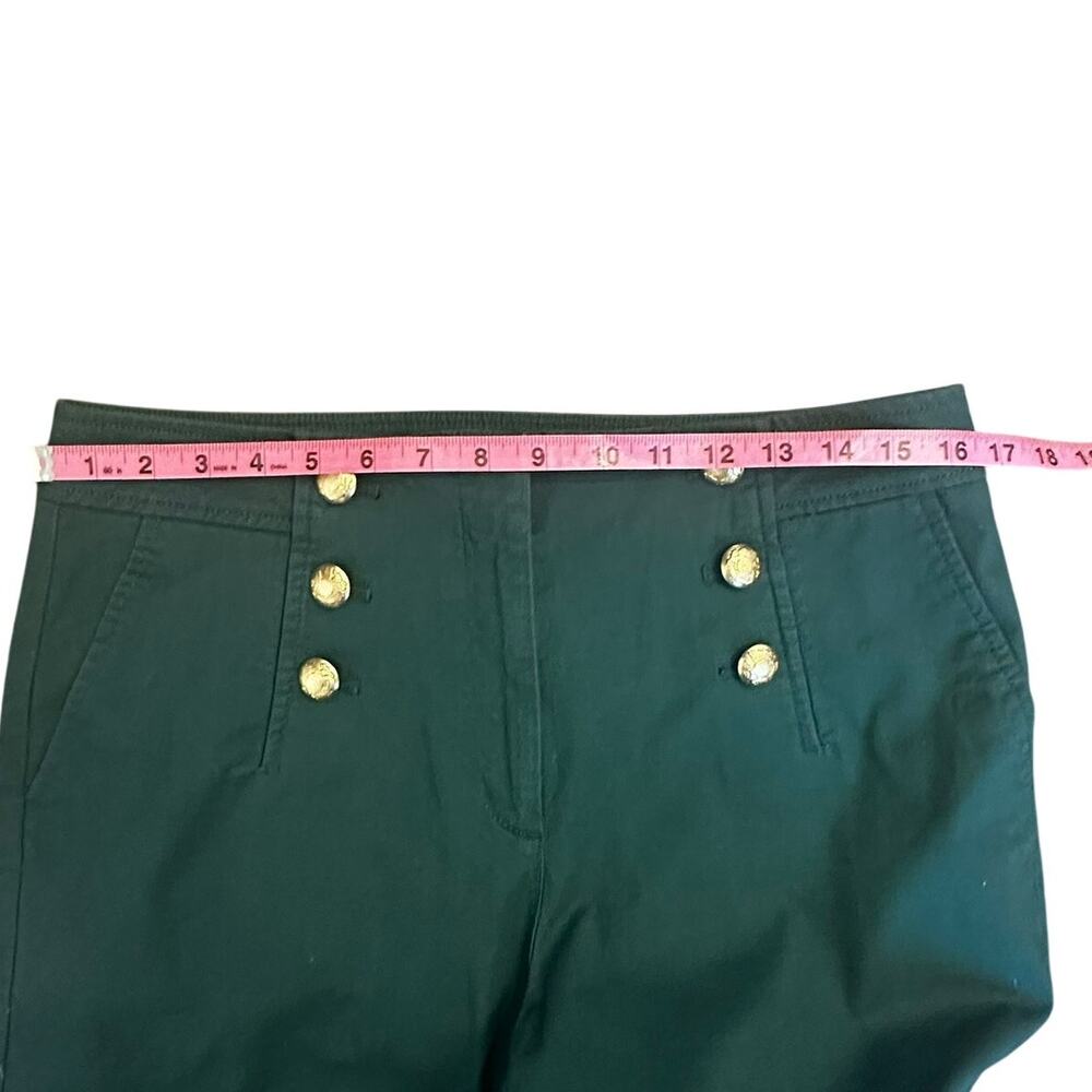Talbots Green Sailor Button Cropped Wide-Leg Pants Women’s 10P | Preppy | Fall - Picture 6 of 9